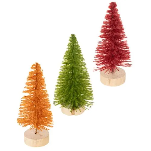 Künstlicher Tannenbaum mit Holzfuß klein 16cm 6St kaufen | Floristik24.de