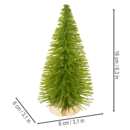 Künstlicher Tannenbaum mit Holzfuß klein 16cm 6St | Floristik24.de