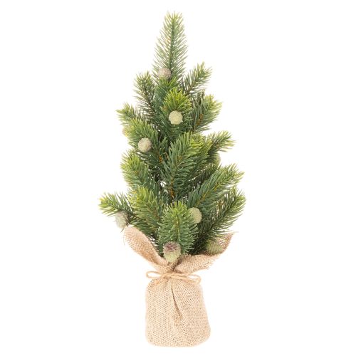 Tannenbaum künstlich im Jutesack Kleine Tischdeko Mini Weihnachtsbaum 38cm | Floristik24.de