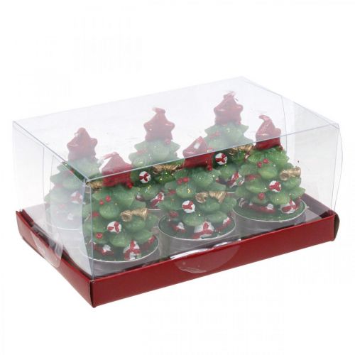 Floristik24 Teelichter Weihnachten Teelicht Tannenbaum H6,5cm 6St