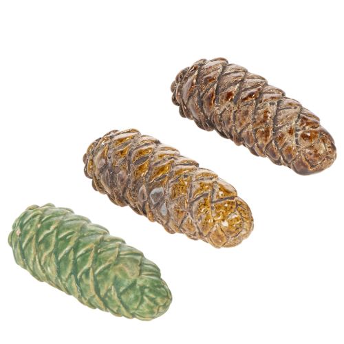 Tannenzapfen Keramik Dekoration Tischdeko Herbst 14cm 3St kaufen | Floristik24.de