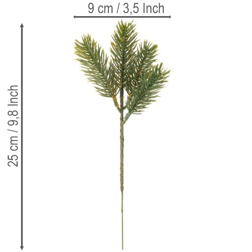 Künstlicher Tannenzweig grün für winterliche Dekorationen 25cm 24St | Floristik24.de