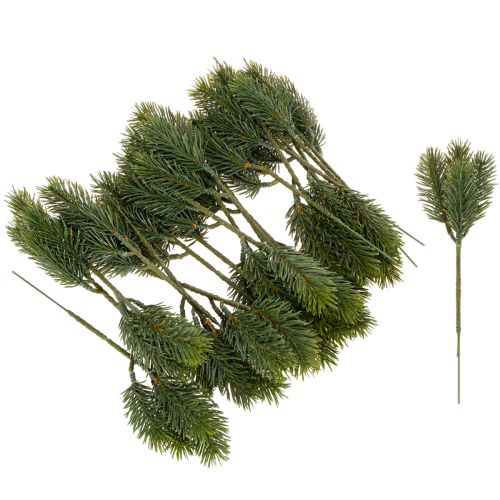 Künstlicher Tannenzweig grün für winterliche Dekorationen 25cm 24St | Floristik24.de