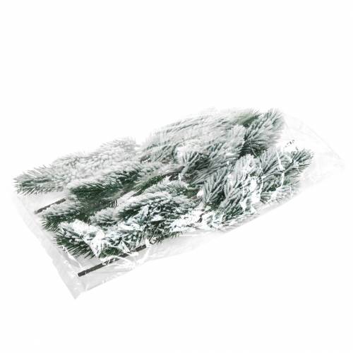 Floristik24 Tannenzweig Grün beschneit 39cm 8 St