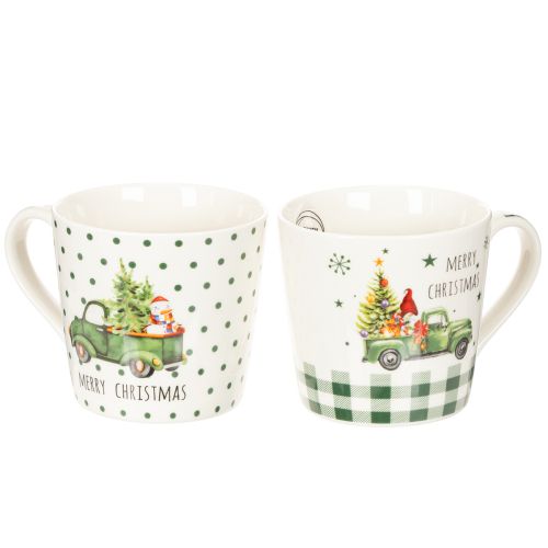 Kaffeetasse Merry Christmas Weihnachtsauto Motive Keramiktasse 10cm 2St