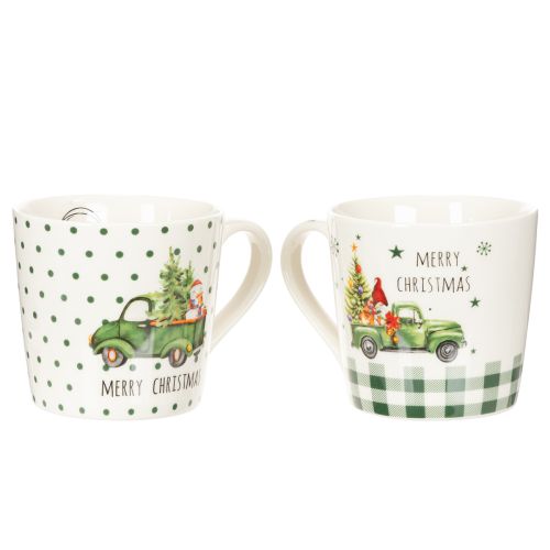 Kaffeetasse Merry Christmas Weihnachtsauto Motive Keramiktasse 10cm 2St | Floristik24.de