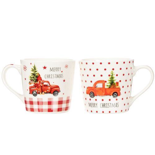 Weihnachtstasse mit Auto und Tannenbaum Keramiktassen 10cm 2St | Floristik24.de