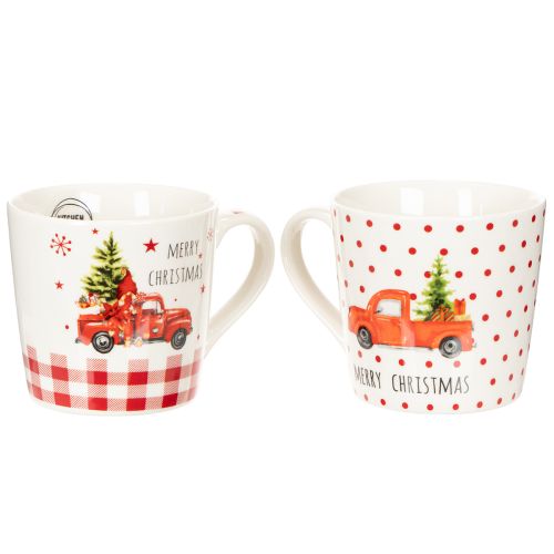 Weihnachtstasse mit Auto und Tannenbaum Keramiktassen 10cm 2St | Floristik24.de