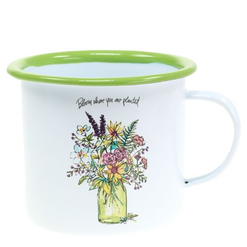 Floristik24 Deko Tasse Pflanztopf emailliert Ø11,5cm H10cm