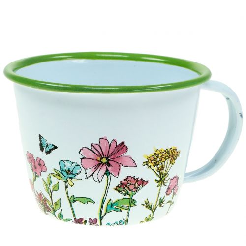 Deko Tasse Pflanztopf emailliert Ø11cm H8cm