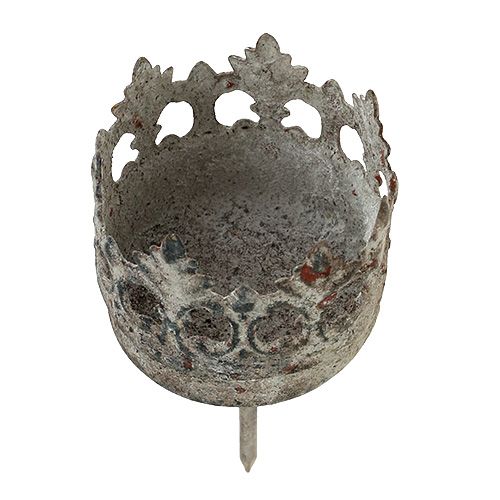 Floristik24 Teelichthalter Ø4cm H9,5cm zum Stecken Grau 4 St