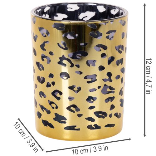 Windlicht Glas Leopardenmuster für Tischdeko 12cm | Floristik24.de