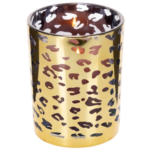 Windlicht Glas Leopardenmuster für Tischdeko 12cm | Floristik24.de