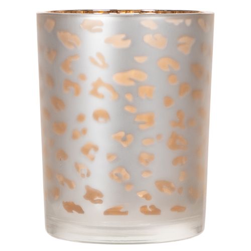 Windlicht Glas mit Leopardenmuster für Teelicht 12cm | Floristik24.de