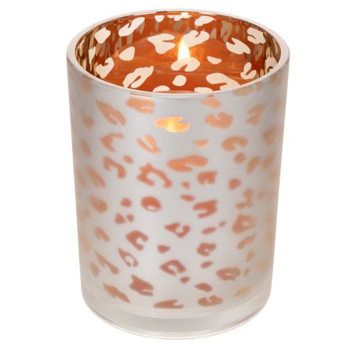Windlicht Glas mit Leopardenmuster für Teelicht 12cm | Floristik24.de