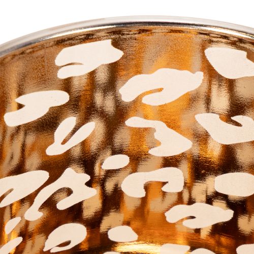 Windlicht Glas Leopardenmuster zweifarbig 8cm | Floristik24.de
