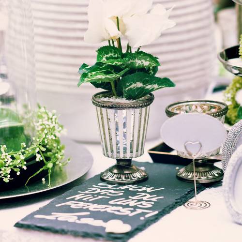 Floristik24 Teelichtglas Pokal Bauernsilber H11cm