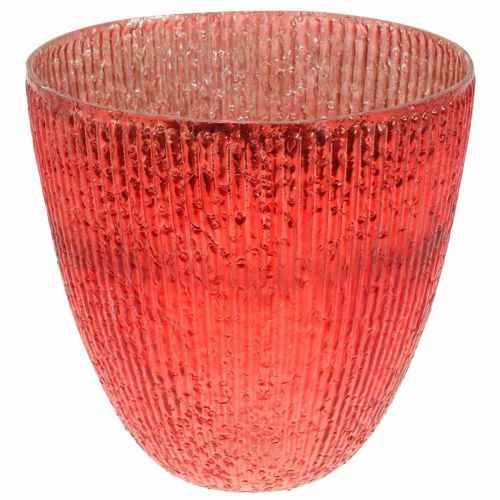 Artikel Kerzenglas Windlicht Rot Glas Deko Vase Ø21cm H21,5cm
