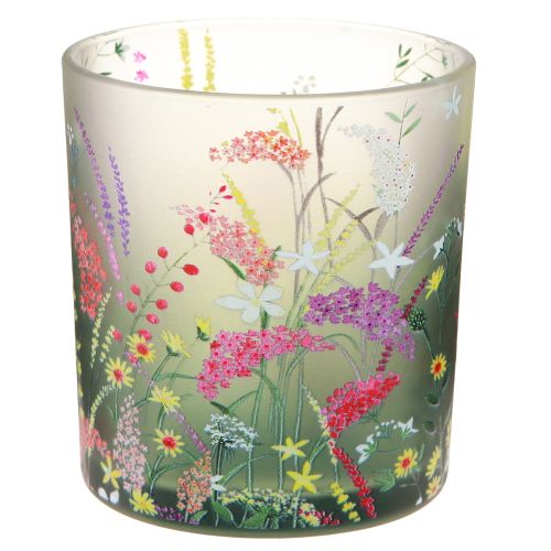 Floristik24 Teelichthalter Glas Frühling Sommer Blumen H8cm 6 St