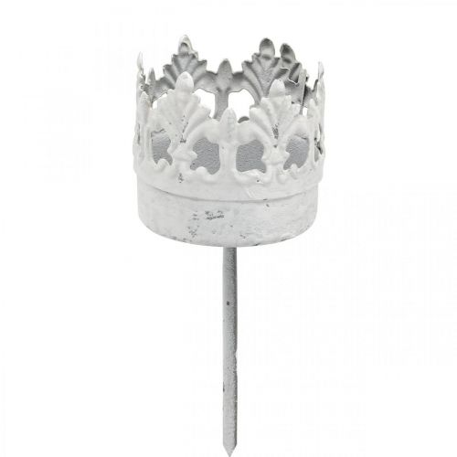 Teelichthalter Metall zum Stecken, Kerzenhalter Krone Ø4,5cm 4St