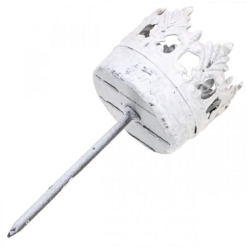 Floristik24 Teelichthalter Metall zum Stecken, Kerzenhalter Krone Ø4,5cm 4St