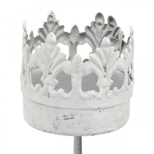 Floristik24 Teelichthalter Metall zum Stecken, Kerzenhalter Krone Ø4,5cm 4St