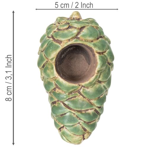 Artikel Teelichthalter Tannenzapfen Design Kerzenhalter 8cm 3St