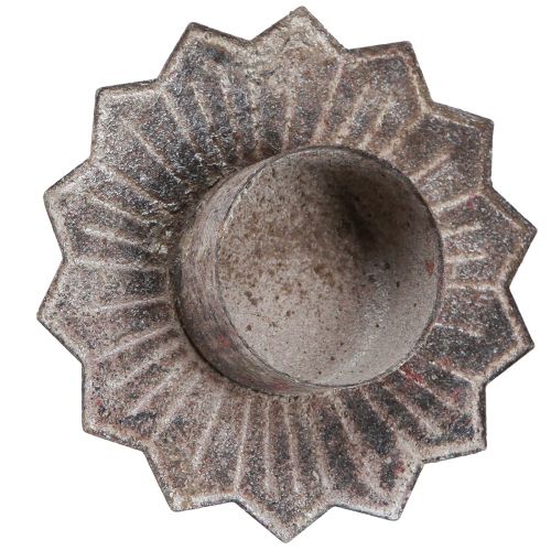 Floristik24 Teelichthalter Vintage Teelicht zum Stecken Grau Ø9cm H8,5cm 4St