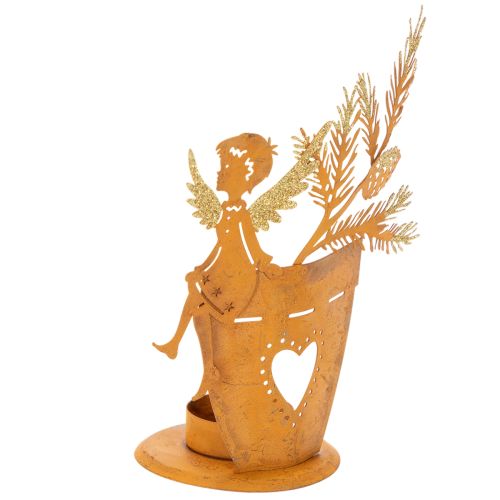 Teelichthalter Weihnachten Engel Deko Rost Deko Ø8cm H18cm kaufen | Floristik24.de