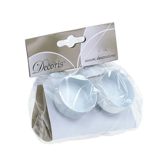 Floristik24 Teelichthalter Weiß Ø4cm L7cm 4St