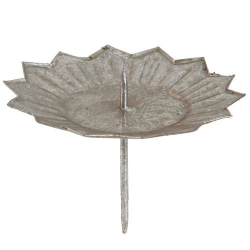 Floristik24 Kerzenhalter zum Stecken Stumpenkerzen Silbern Ø11cm 4St