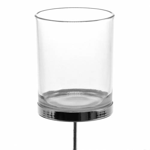 Kerzenhalter zum Stecken Metall/Glas Ø7,5cm H12cm 2St