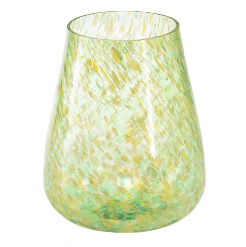 Teelichthalter Windlicht Glas Gelb Grün Ø12cm H14,5cm