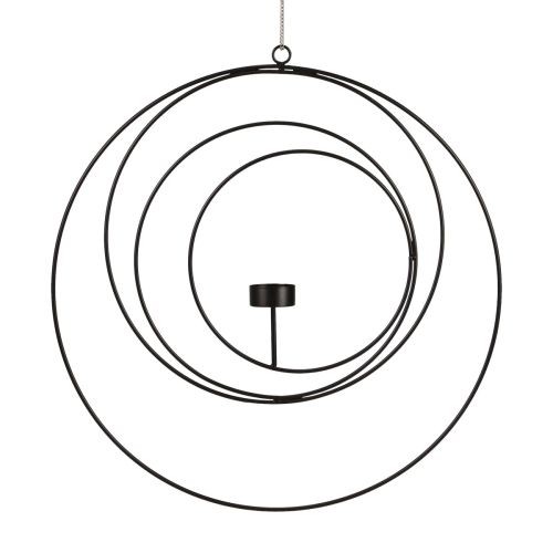 Floristik24 Teelichthalter zum Hängen Kerzenleuchter Schwarz Ø40cm