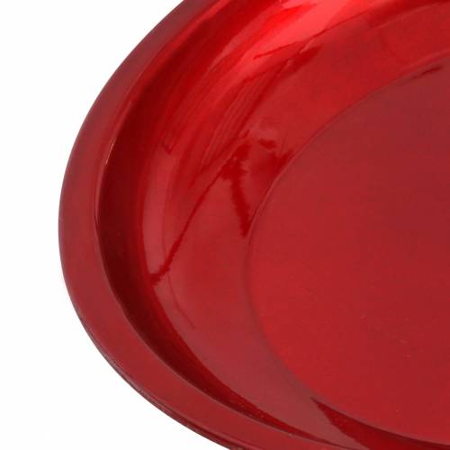Artikel Dekoteller aus Metall Rot mit Glasureffekt Ø23cm
