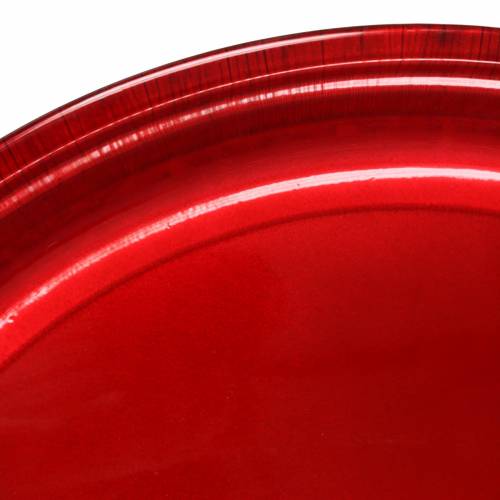 Dekoteller aus Metall Rot mit Glasureffekt Ø50cm