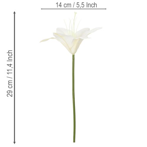 Kunstblume Tigerlilie weiß für Vasen und Gestecke 29cm Bund mit 6St | Floristik24.de