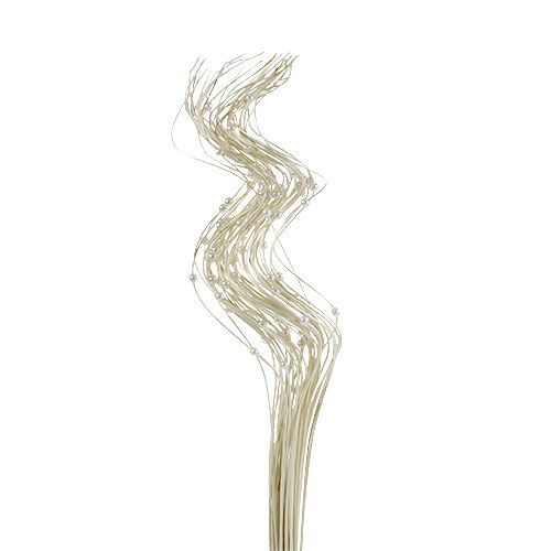 Floristik24 Ting Ting Curly mit Perlen 60cm gebleicht 40 St
