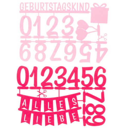 Tischdeko Geburtstag Kuchentopper Streudeko aus Filz Rosa Pink 2St | Floristik24.de