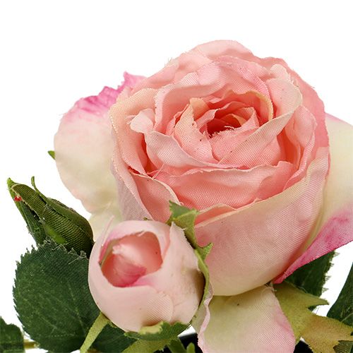 Floristik24 Tischdeko Rose im Topf Hellrosa 14cm