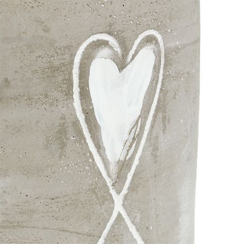 Floristik24 Topf aus Beton mit Herz Ø8cm H7cm 6St