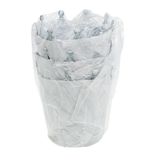 Floristik24 Zinkkrone Grau gewaschen Ø10cm H9,5cm 6St