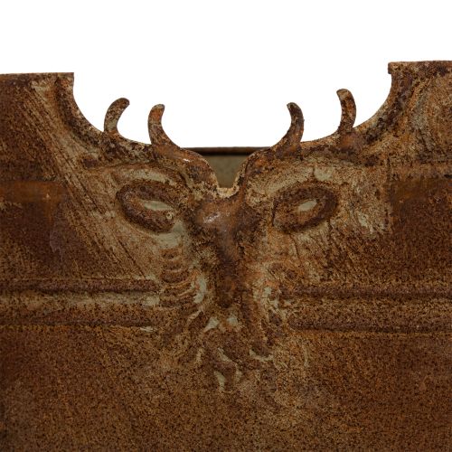 Metallschale oval mit Griffen Hirsch Motiv Rost 36cm | Floristik24.de