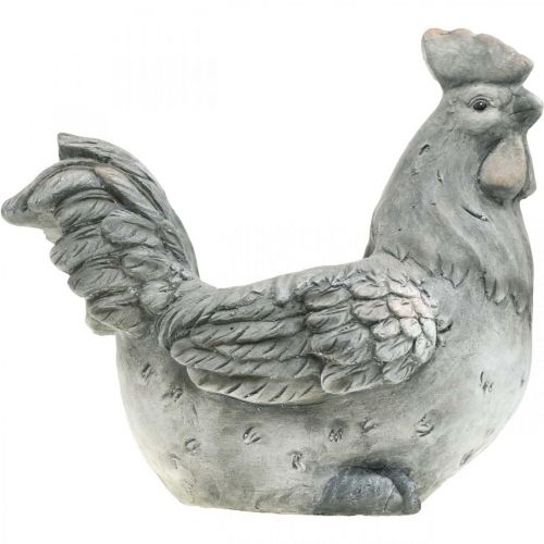 Floristik24 Huhn zum Bepflanzen, Osterdeko, Pflanztopf, Frühling, Dekohuhn Betonoptik H30cm