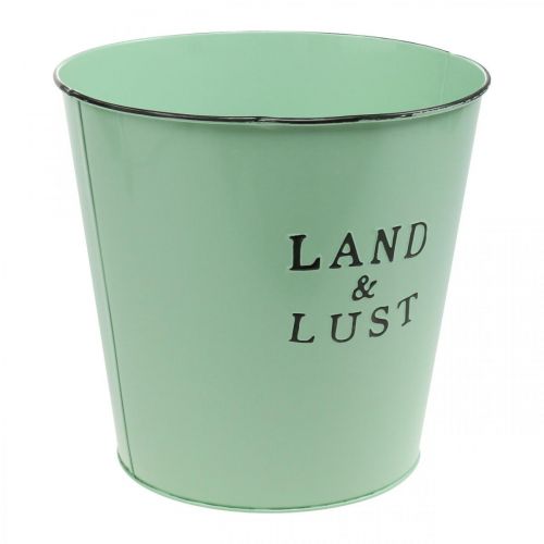 Floristik24 Blumentopf Vintage Pflanzkübel Mint Metalldeko Ø21,5×H16,5cm