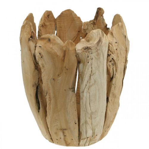 Floristik24 Pflanztopf Paulownia Holz, Übertopf, Holzdeko H32cm Ø28cm