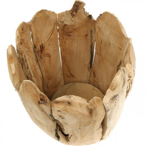 Floristik24 Pflanztopf Paulownia Holz, Übertopf, Holzdeko H32cm Ø28cm