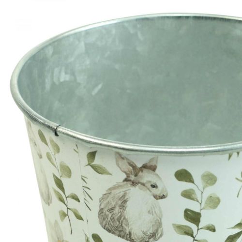 Floristik24 Hasen Blumentopf Ostern Übertopf Metall Ø12cm H10,5cm