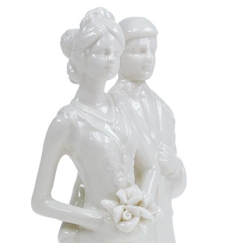 Floristik24 Tortenfigur Brautpaar weiß 17cm
