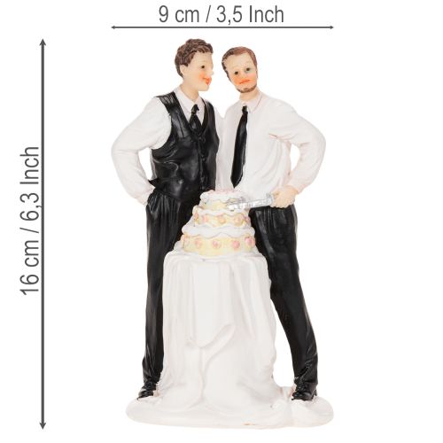 Tortenfigur Männerpaar mit Torte 16,5cm | Floristik24.de